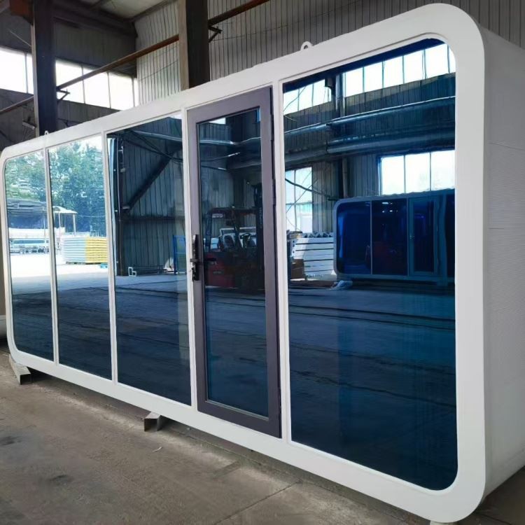 Contemporary Apple Cabin With Full Height Glass Facade